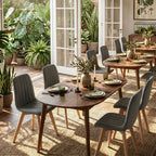 Juego de Sillas de Comedor Nórdicas de Madera - 2 Piezas (Gris)