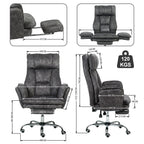 Silla de Oficina de Peluche Reclinable con Brazos Abatibles para Sentarte con Piernas Cruzadas (Gris)