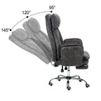Silla de Oficina de Peluche Reclinable con Brazos Abatibles para Sentarte con Piernas Cruzadas (Gris)