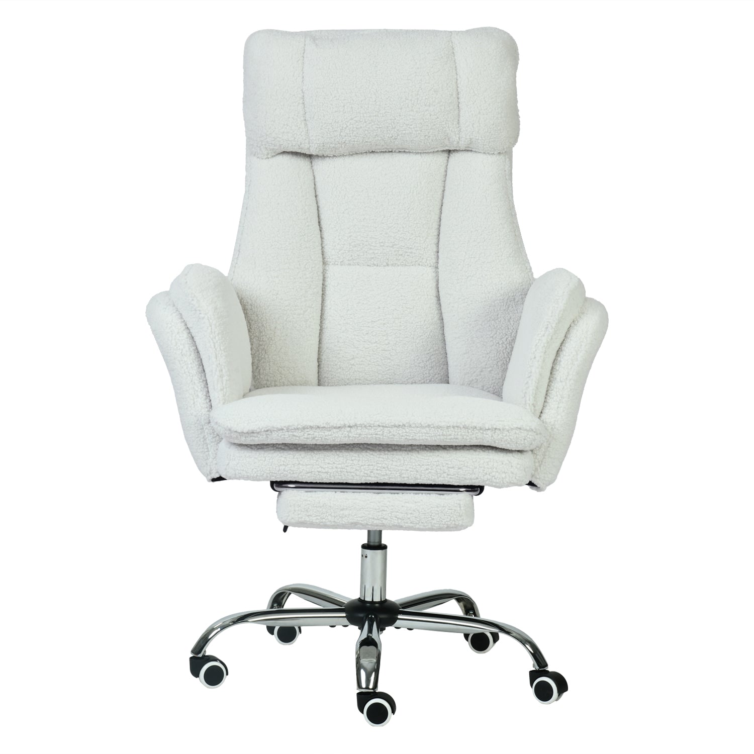 Silla de Oficina de Peluche Reclinable con Brazos Abatibles para Sentarte con Piernas Cruzadas