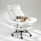 Silla de Oficina de Peluche Reclinable con Brazos Abatibles para Sentarte con Piernas Cruzadas