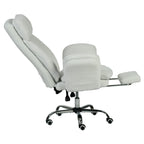Silla de Oficina de Peluche Reclinable con Brazos Abatibles para Sentarte con Piernas Cruzadas