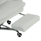 Silla de Oficina de Peluche Reclinable con Brazos Abatibles para Sentarte con Piernas Cruzadas