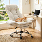 Silla de Oficina de Peluche Reclinable con Brazos Abatibles para Sentarte con Piernas Cruzadas