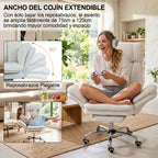 Silla de Oficina de Peluche Reclinable con Brazos Abatibles para Sentarte con Piernas Cruzadas