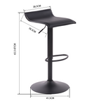 Juego de 2 Taburetes de Bar de Diseño Moderno Ajustables y Giratorios con Cojín de Asiento Aerodinámico Todo Negro