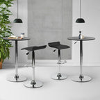 Juego de 2 Taburetes de Bar de Diseño Moderno Ajustables y Giratorios con Cojín de Asiento Aerodinámico Negro Negro