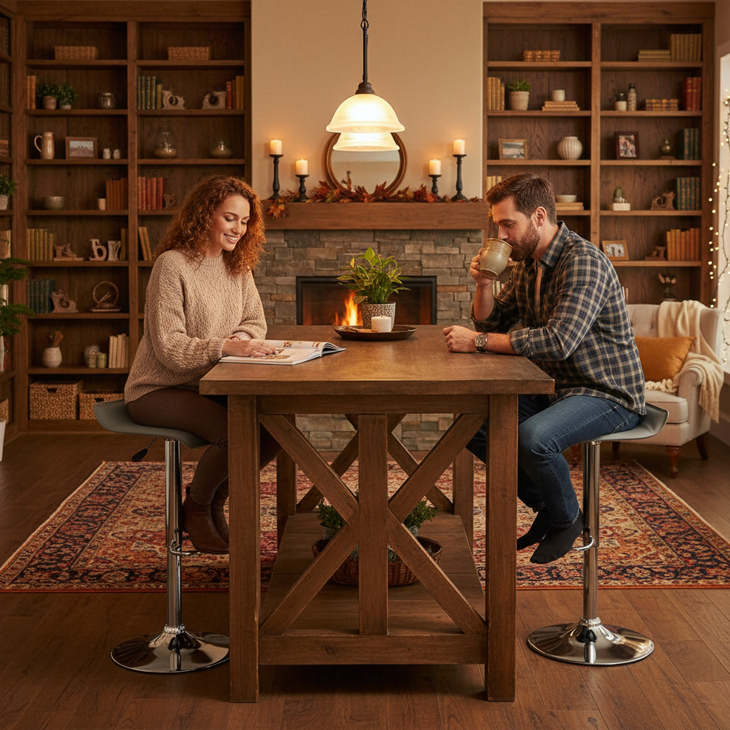 Juego de 2 Taburetes de Bar de Diseño Moderno Ajustables y Giratorios con Cojín de Asiento AerodináMico Gris