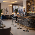 Juego de 2 Taburetes de Bar de Diseño Moderno Ajustables y Giratorios con Cojín de Asiento AerodináMico Gris