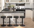 Juego de 2 Taburetes de Bar para Cocina Giratorios 360° y con Altura Ajustable Tela Impermeable Vintage Negro