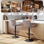 Taburetes de Bar Giratorios Ajustables Juego de 2 Piezas (Beige)
