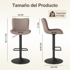 Taburetes de Bar Giratorios Ajustables Juego de 2 Piezas (Beige)