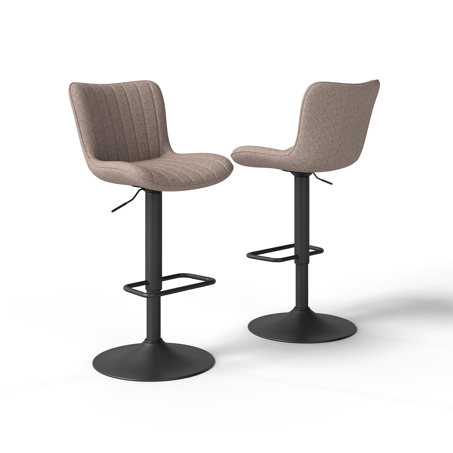 Taburetes de Bar Giratorios Ajustables Juego de 2 Piezas (Beige)