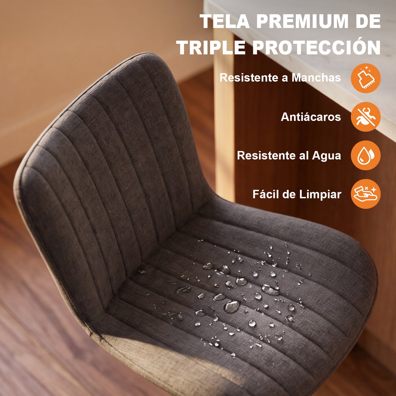 Taburetes de Bar Giratorios Ajustables Juego de 2 Piezas (Gris)