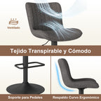 Taburetes de Bar Giratorios Ajustables Juego de 2 Piezas (Gris)
