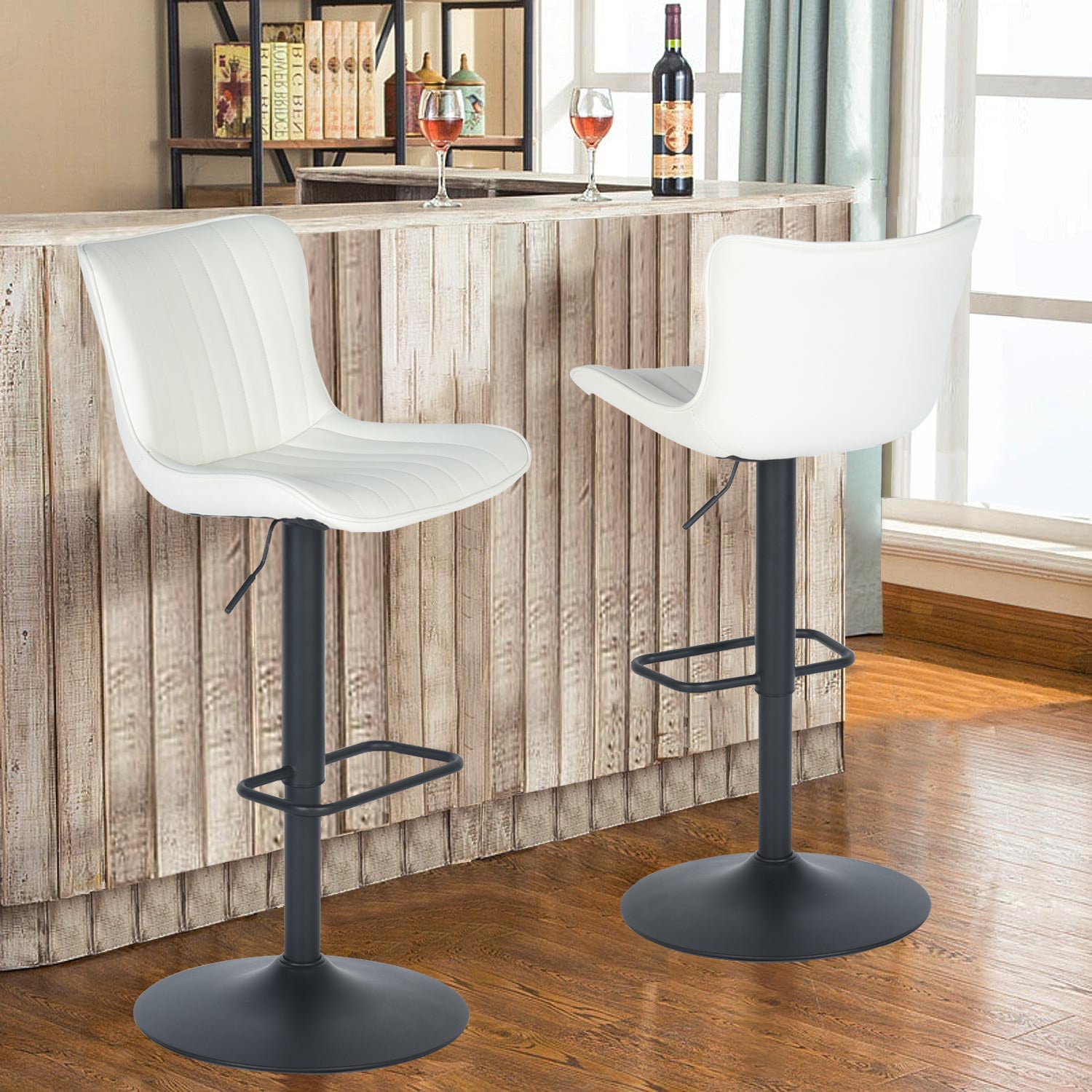 Juego de 2 Taburetes de Bar  Blanco