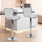 Taburetes de Bar Vintage de 2 Piezas Altura Ajustable Blanco