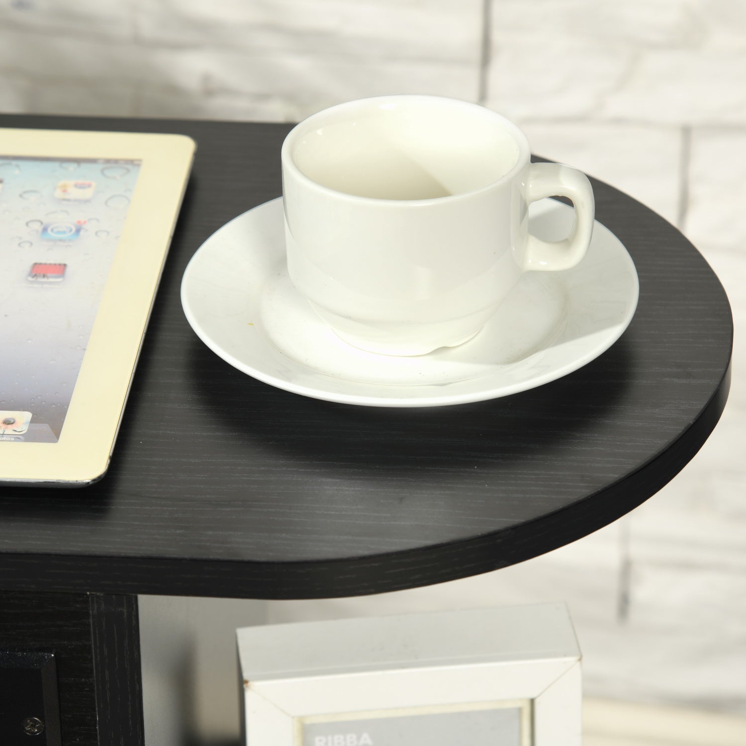 Mesita de Noche con Ruedas y Almacenamiento con Ruedas Bloqueables y Puerto USB Negro