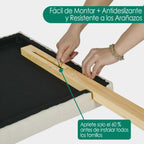 Cabecera de Cama Queen Tapizada con Altura Ajustable Patas de Madera Acolchada (Beige)