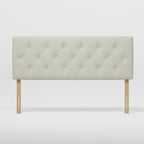 Cabecera de Cama Queen Tapizada con Altura Ajustable Patas de Madera Acolchada (Beige)