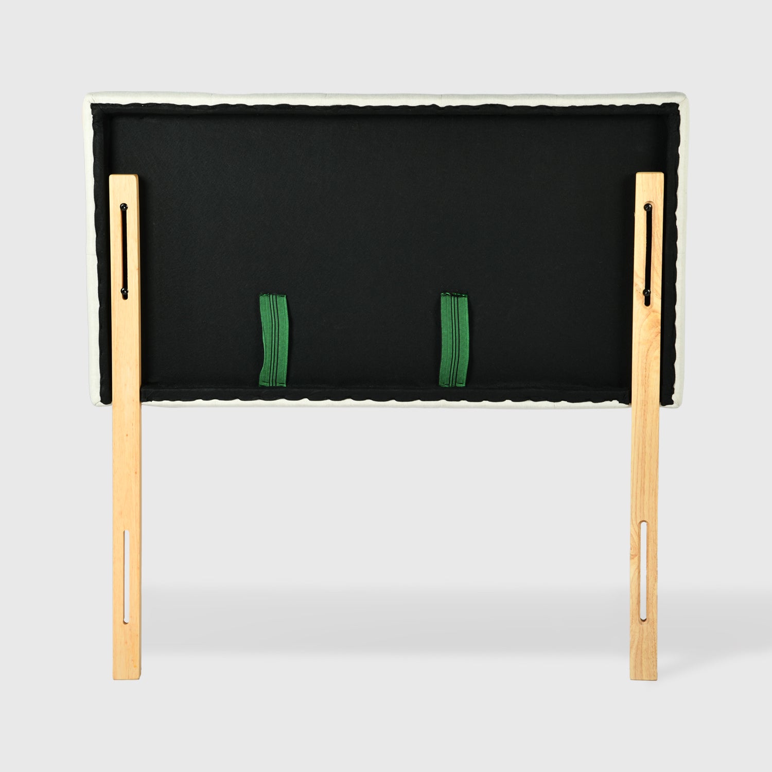 Cabecera de Cama Twin Tapizada con Altura Ajustable Patas de Madera Acolchada (Beige)