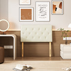 Cabecera de Cama Twin Tapizada con Altura Ajustable Patas de Madera Acolchada (Beige)