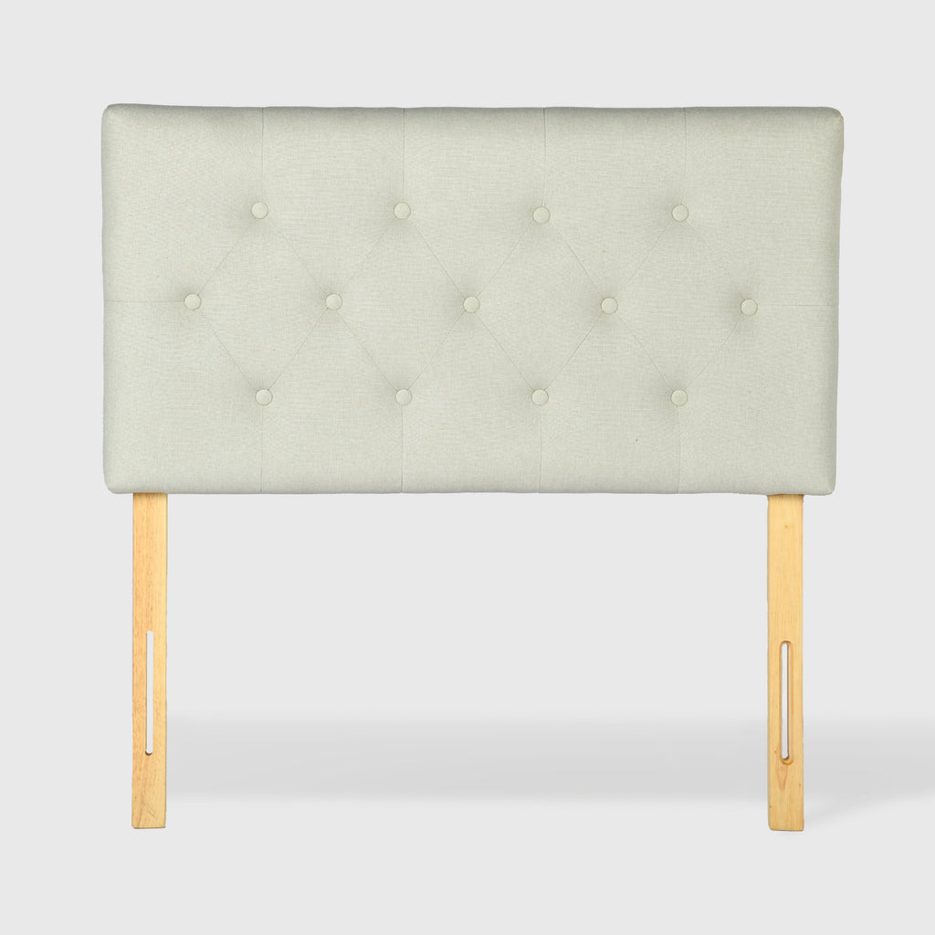 Cabecera de Cama Twin Tapizada con Altura Ajustable Patas de Madera Acolchada (Beige)