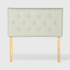 Cabecera de Cama Twin Tapizada con Altura Ajustable Patas de Madera Acolchada (Beige)