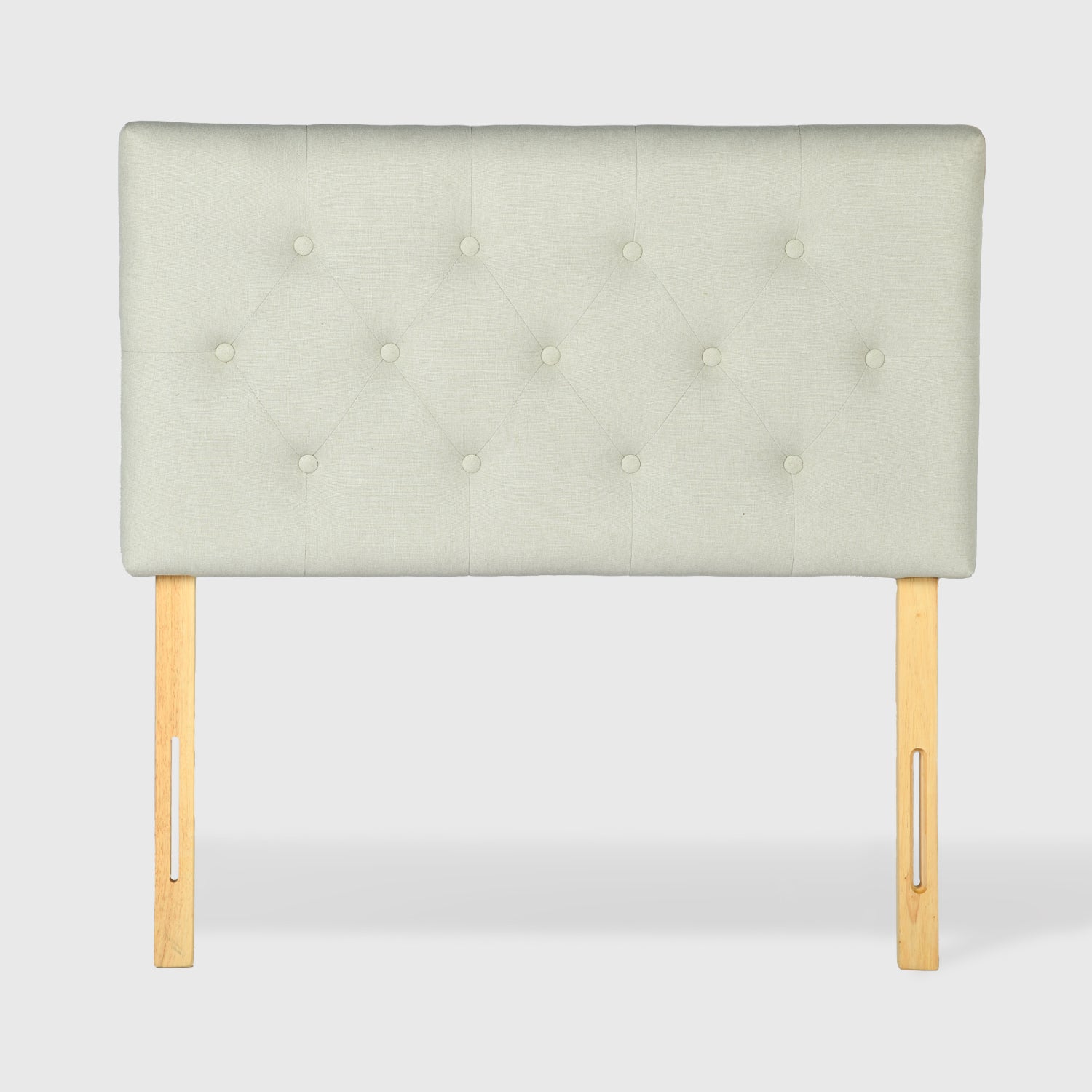 Cabecera de Cama Twin Tapizada con Altura Ajustable Patas de Madera Acolchada (Beige)