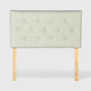 Cabecera de Cama Twin Tapizada con Altura Ajustable Patas de Madera Acolchada (Beige)