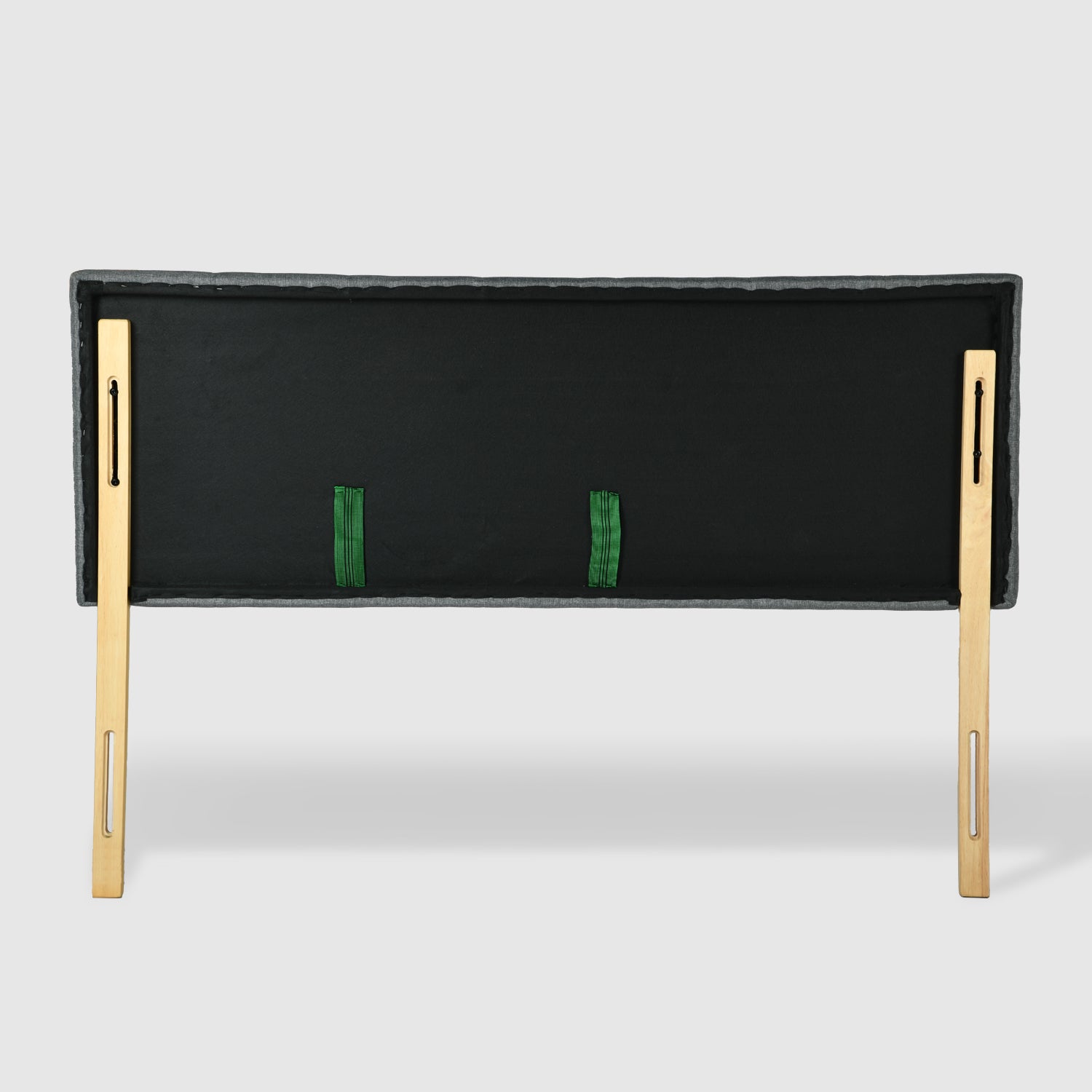 Cabecera de Cama Queen Tapizada con Altura Ajustable Patas de Madera Acolchada (Gris)