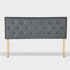 Cabecera de Cama Queen Tapizada con Altura Ajustable Patas de Madera Acolchada (Gris)