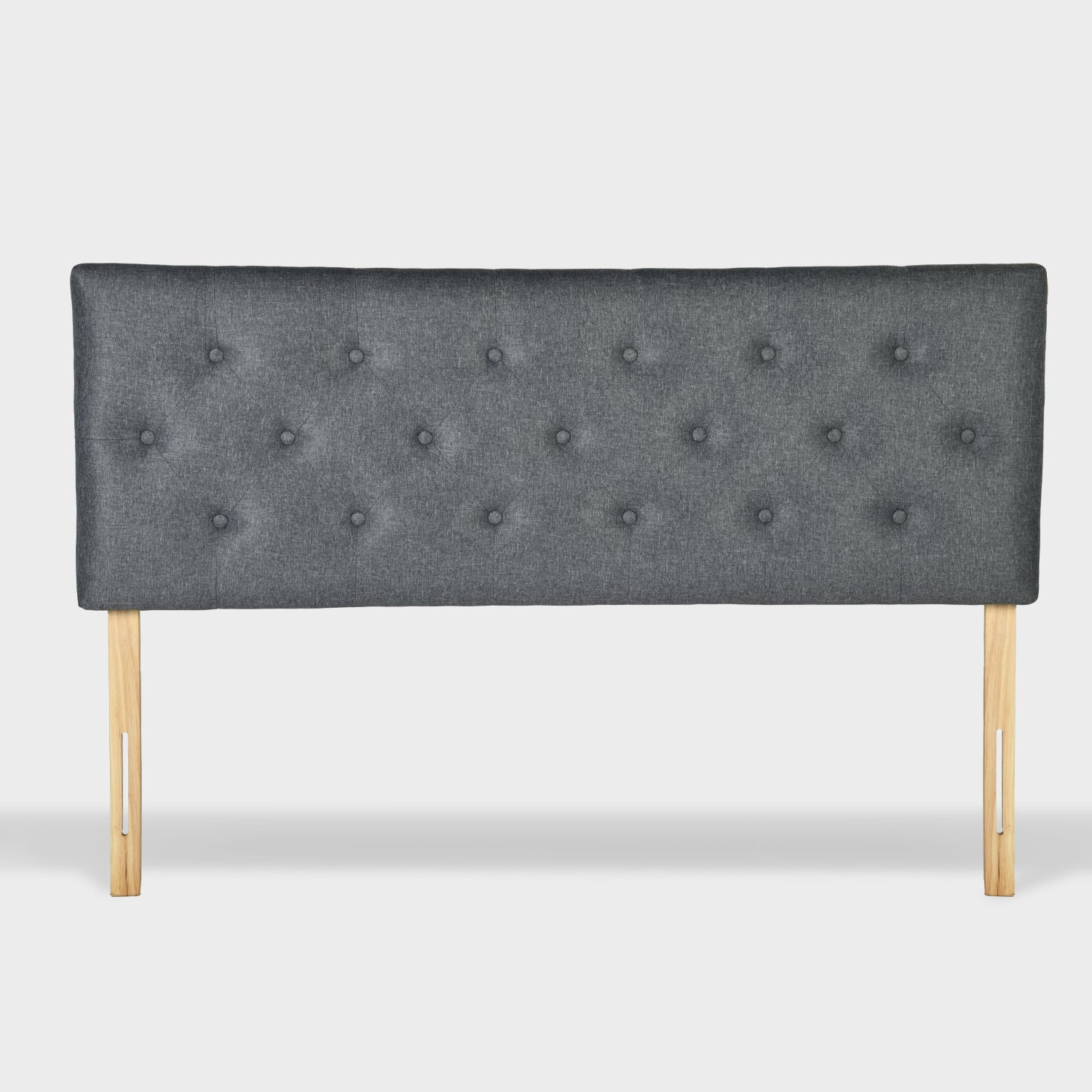 Cabecera de Cama Queen Tapizada con Altura Ajustable Patas de Madera Acolchada (Gris)