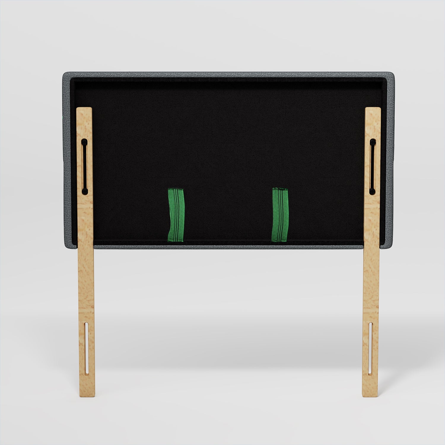 Cabecera de Cama Twin Tapizada con Altura Ajustable Patas de Madera Acolchada (Gris)