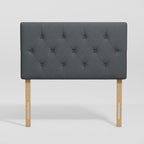 Cabecera de Cama Twin Tapizada con Altura Ajustable Patas de Madera Acolchada (Gris)