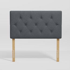 Cabecera de Cama Twin Tapizada con Altura Ajustable Patas de Madera Acolchada (Gris)