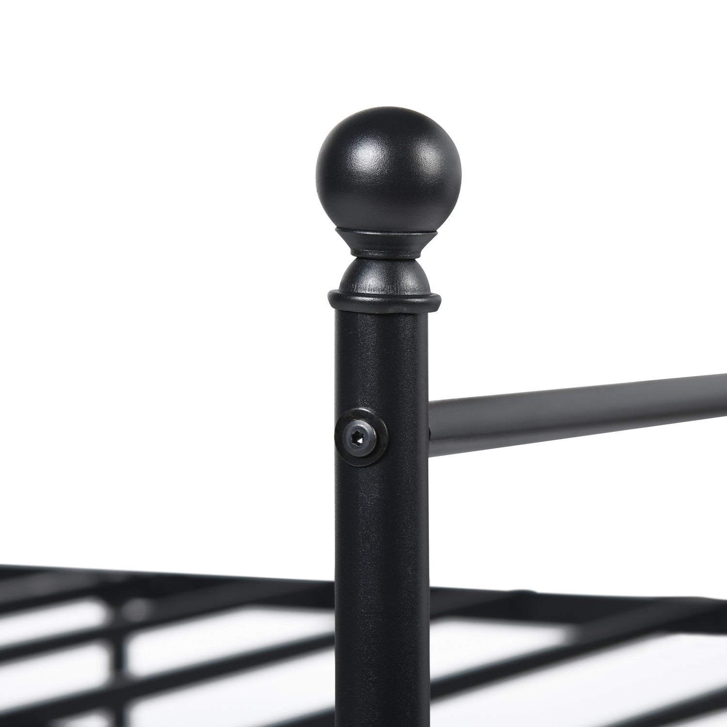 Marco de Cama de Metal Base de Cama Negro No Necesita Somier Almacenamiento Debajo de la Cama Fácil de Montar Queen 210.5 x 153.5cm