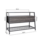 Banco Zapatero con Almacenamiento Ideal para Entrada y Sala de Estar Negro