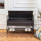 Banco Zapatero con Almacenamiento Ideal para Entrada y Sala de Estar Negro
