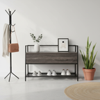 Banco Zapatero con Almacenamiento Ideal para Entrada y Sala de Estar Negro