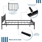 Marco de Cama de Metal Double 197x121cm