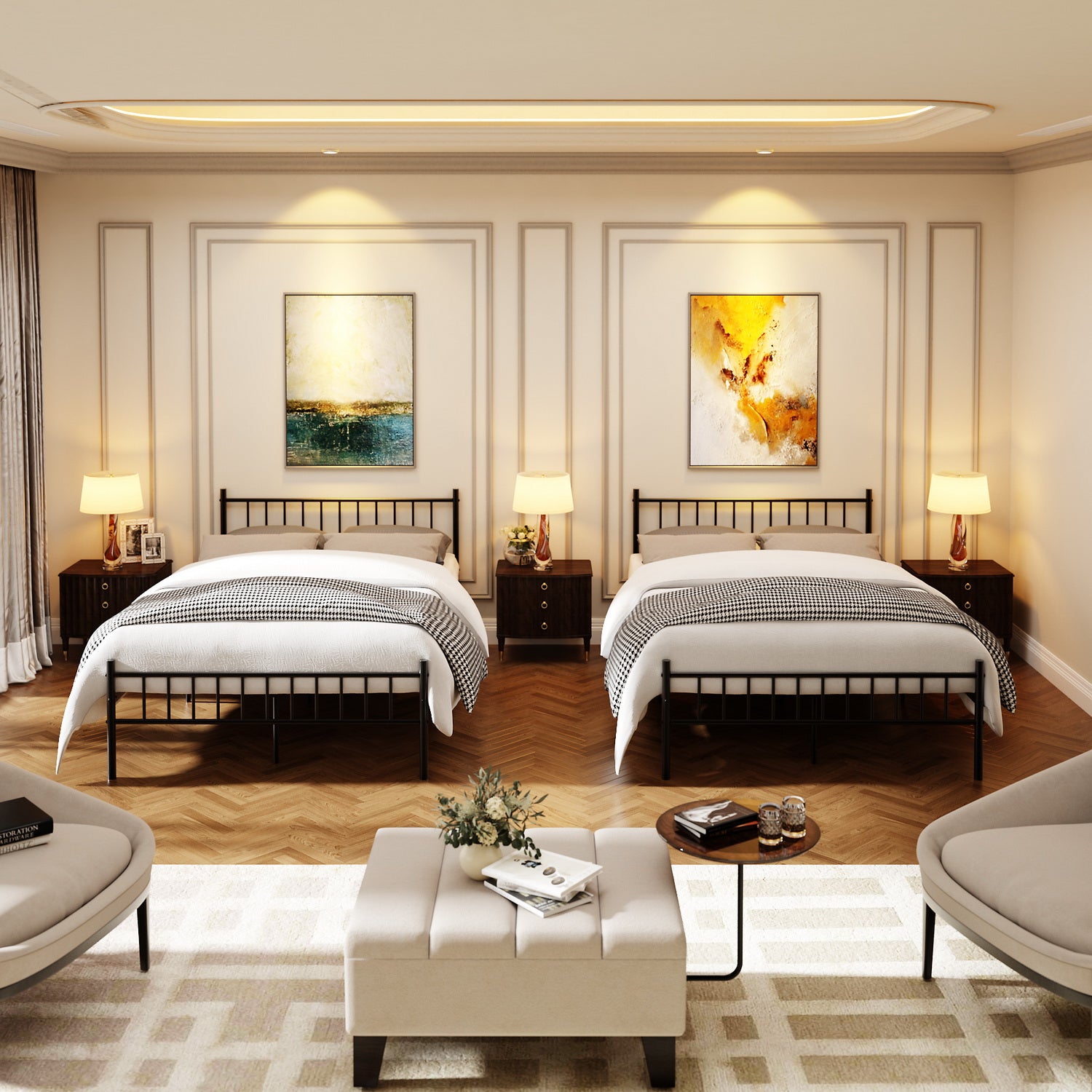 Marco de Cama de Metal Double 197x121cm