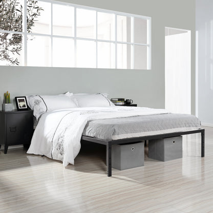 Estructura de Cama de Metal Tamaño Queen Sin Colchón 207 x 152 cm Negro
