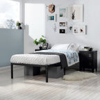 Estructura de Cama Individual de Metal sin Colchón Negro 194x98 cm