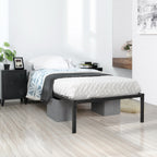 Estructura de Cama Individual de Metal sin Colchón Negro 194x98 cm