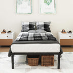 Estructura de Cama Individual de Metal sin Colchón Negro 194x98 cm
