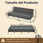 Sofá Cama Moderno con Muelles (Gris)