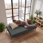Sofá Cama Moderno con Muelles (Gris)