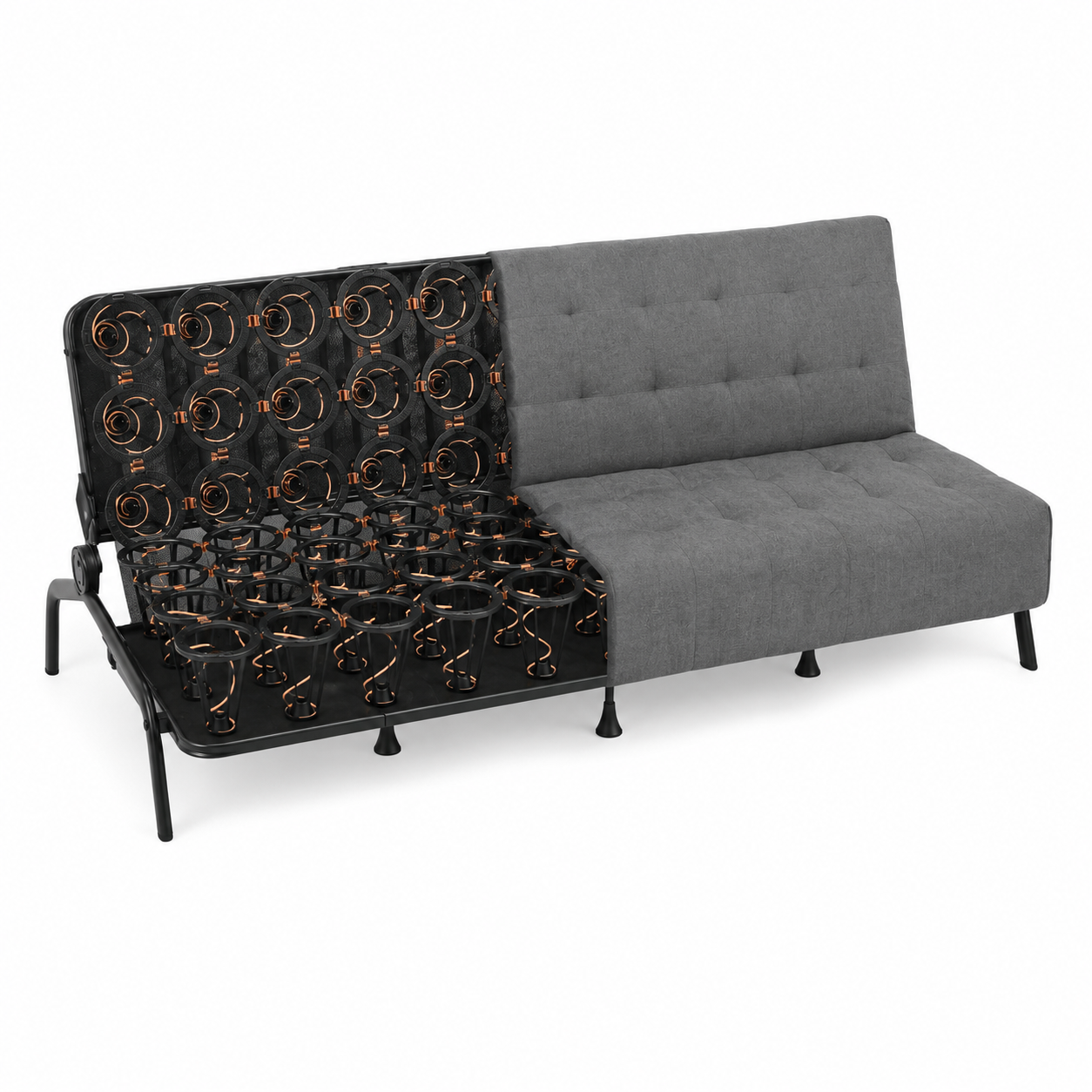 Sofá Cama Moderno con Muelles (Gris)