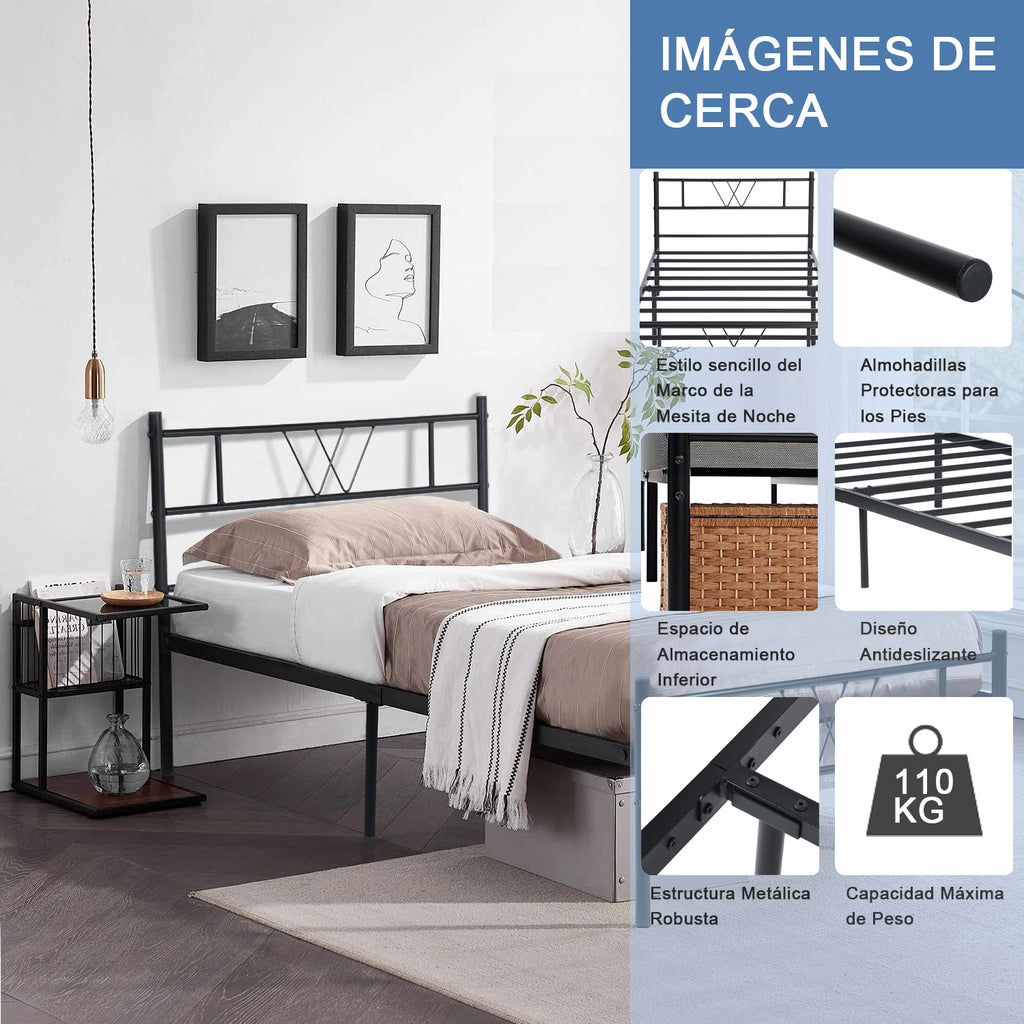 Base de Cama Individual de Metal